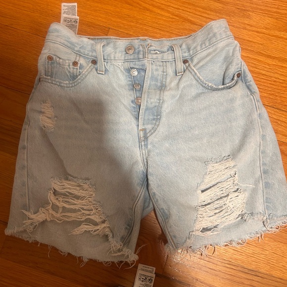 Levi's Pants - Levi's Light Blue Ripped Jean Shorts